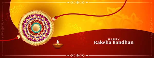 Happy Raksha Bandhan Tradiční Festival Slavnostní Banner Design Vektor — Stockový vektor