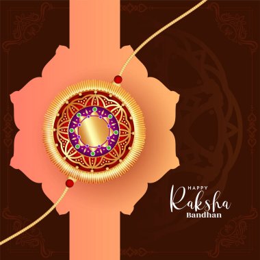 Hindu festivali Mutlu Raksha Bandhan kutlama kartı tasarım vektörü