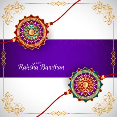 Hindu festivali Mutlu Raksha Bandhan kutlama kartı tasarım vektörü