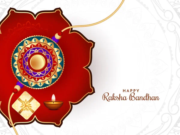 Happy Raksha Bandhan Hindu Festival Greeting Card Design Vector — Διανυσματικό Αρχείο