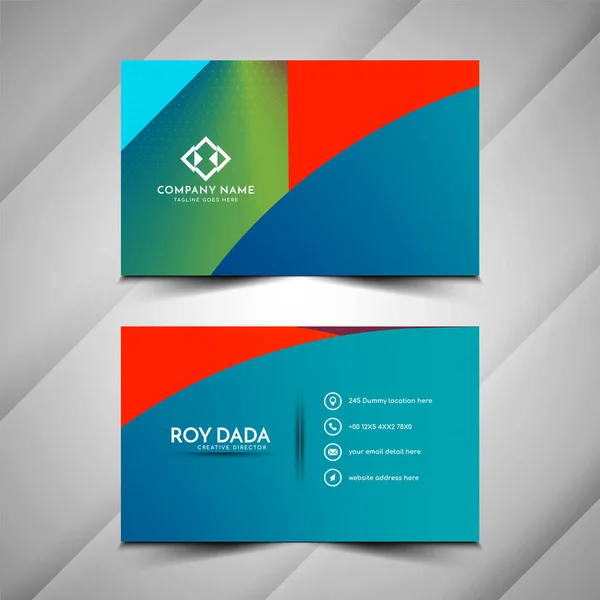 Modern Stylish Colorful Geometric Business Card Template Vector — Archivo Imágenes Vectoriales