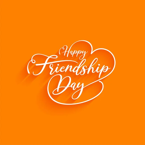 Happy Friendship Day Beautiful Text Design Yellow Color Background Vector — Archivo Imágenes Vectoriales