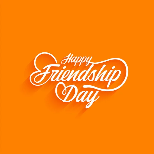 Happy Friendship Day Celebration Text Design Modern Yellow Color Background — Archivo Imágenes Vectoriales