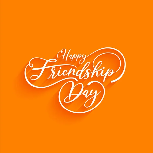 Happy Friendship Day Beautiful Text Design Yellow Color Background Vector — Archivo Imágenes Vectoriales