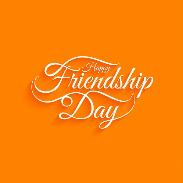 Happy Friendship Day Celebration Text Design Modern Yellow Color Background — Stock Vector