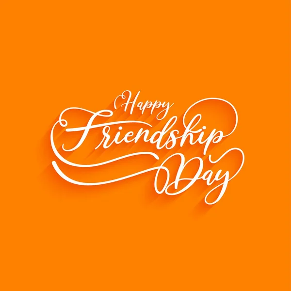 Minimal Elegant Happy Friendship Day Text Design Yellow Color Background — Archivo Imágenes Vectoriales