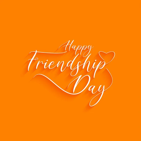 Beautiful Stylish Happy Friendship Day Text Design Yellow Color Background — Image vectorielle
