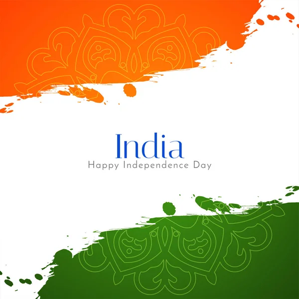 Indian Flag Theme 15Th August Happy Independence Day Elegant Background — стоковый вектор