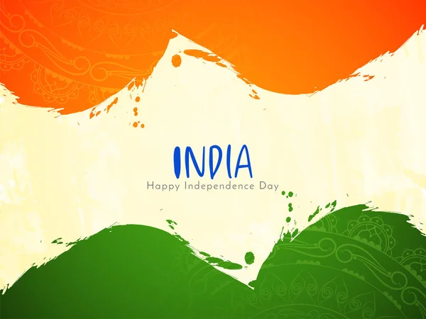 Tricolor Indian Flag Theme Independence Day Beautiful Background Vector — Vetor de Stock