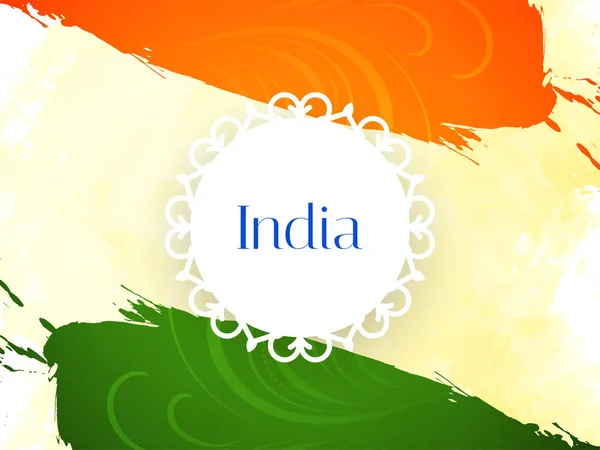 Indian Flag Theme Independence Day Watercolor Decorative Background Vector — Vetor de Stock