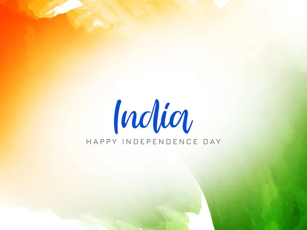 Indische Flagge Thema Unabhängigkeitstag Feier Aquarell Hintergrund Vektor — Stockvektor