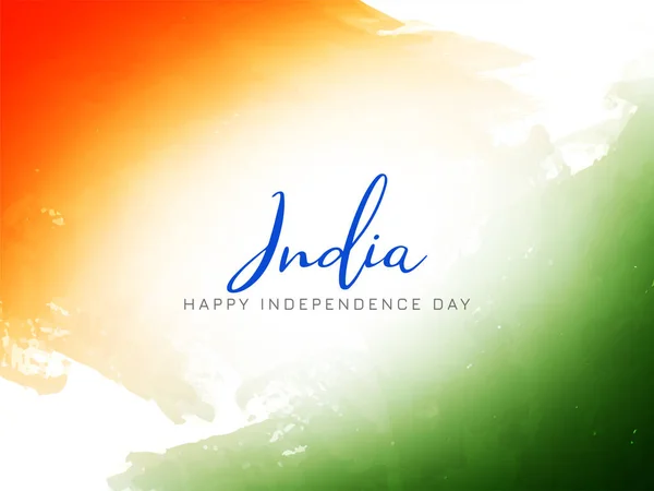 Indian Independence Day 15Th August Watercolor Elegant Background Vector — стоковый вектор