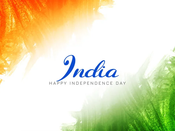 Tricolor Indian Independence Day Watercolor Decorative Background Vector — Archivo Imágenes Vectoriales