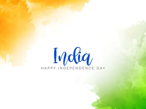 Tricolor Indian Independence Day Watercolor Decorative Background Vector — Stockvektor