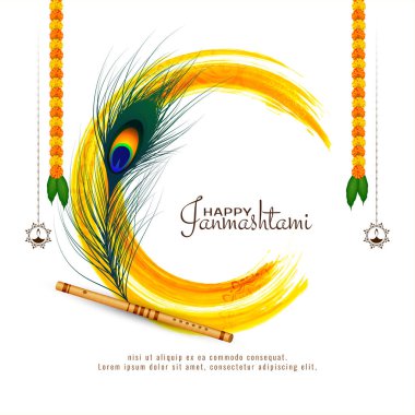 Mutlu Janmashtami Hint kültür festivali arka plan tasarım vektörü