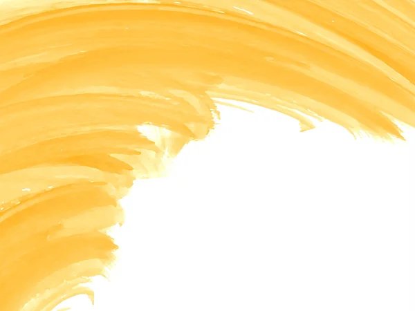 Modern Yellow Watercolor Brush Stroke Design Pastel Background Vector — Vetor de Stock