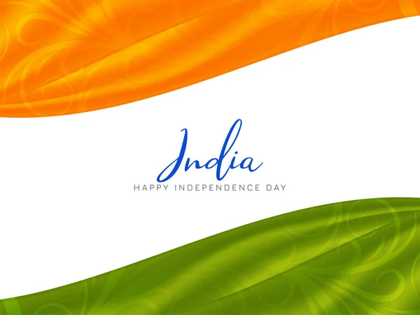 Tricolor 15Th August Indian Flag Theme Wave Style Background Design — Διανυσματικό Αρχείο