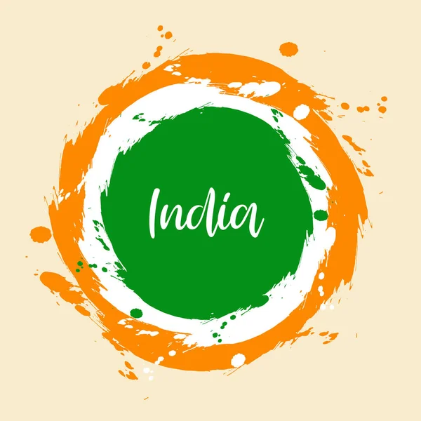 Indian Flag Theme Circular Grunge Background Design Vector — стоковый вектор