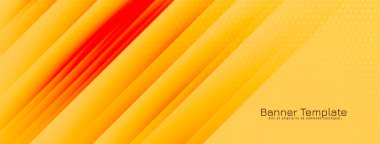 Abstract modern yellow stripes banner template vector