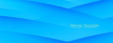 Decorative modern wave style blue banner design vector