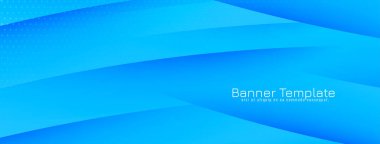 Modern wave style blue motion banner template vector