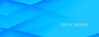 Decorative modern wave style blue banner design vector