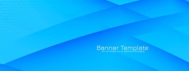 Elegant modern wave style blue corporate banner template vector