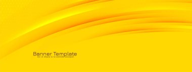 Abstract modern wave style yellow banner template vector