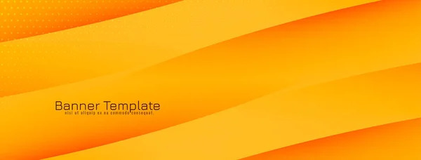 Abstract Decorative Wave Style Yellow Business Banner Template Vector — Stockový vektor