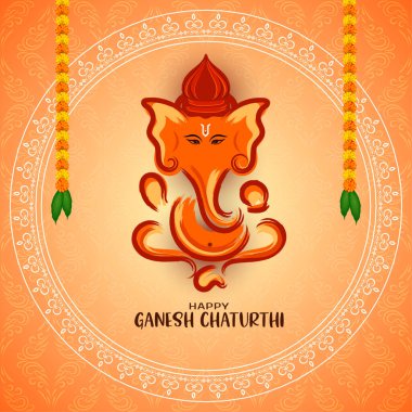 Religious festival Happy Ganesh Chaturthi background design vector