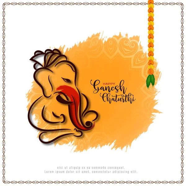 Religious Festival Happy Ganesh Chaturthi Background Design Vector — Stockvektor