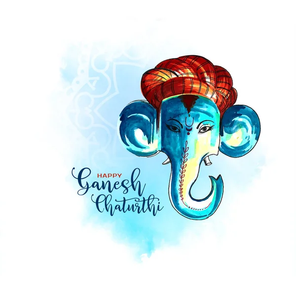 Modern Happy Ganesh Chaturthi Indian Festival Background Design Vector — Stock Vector