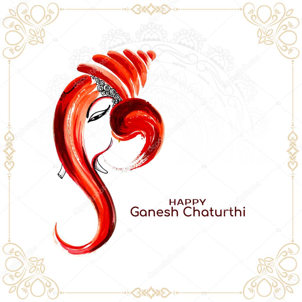 Stylish Happy Ganesh Chaturthi festival beautiful background vector