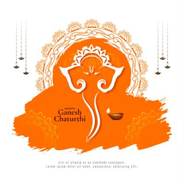 Religious traditional Happy Ganesh Chaturthi festival greeting watercolor background vector