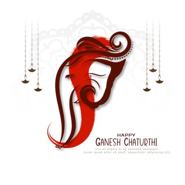 Happy Ganesh Chaturthi Hindu religious festival background vector