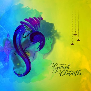 Happy Ganesh Chaturthi festival celebration watercolor background vector