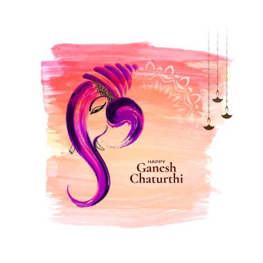 Happy Ganesh Chaturthi festival celebration watercolor background vector