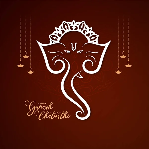 Happy Ganesh Chaturthi Hindu Religious Festival Background Vector — 스톡 벡터