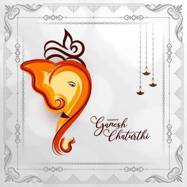 Happy Ganesh Chaturthi Cultural Hindu Festival Celebration Background Vector — Stok Vektör