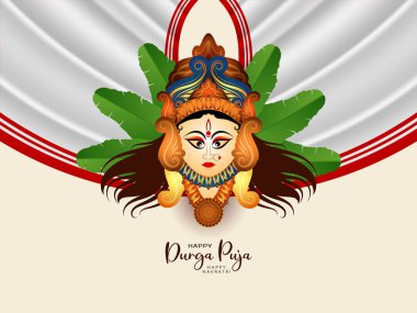 Happy Durga puja and happy Navratri festival celebration cultural background vector