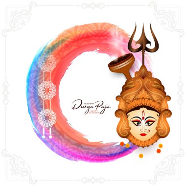 Durga Puja and Happy navratri Indian goddess worship festival background design vector