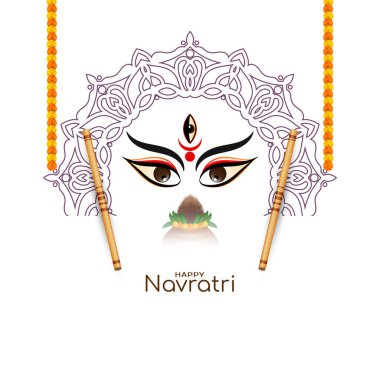 Durga Puja ve dindar Hindu Mutlu Navratri festivali arka plan vektörü