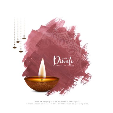 Mutlu Diwali geleneksel fırça darbesi arka plan tasarım vektörü