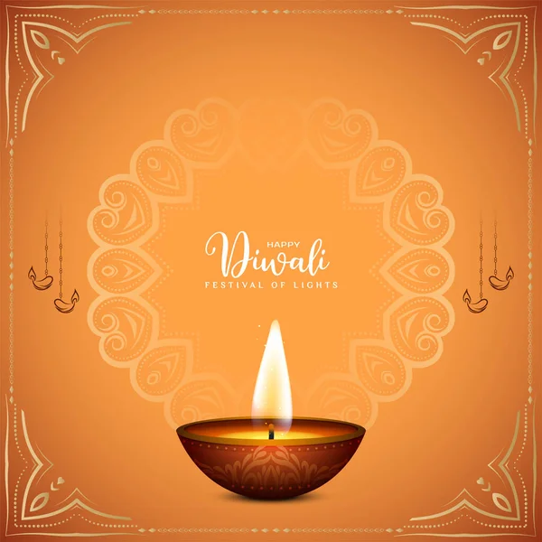 Feliz Diwali Festival Tradicional Hindú Vector Diseño Fondo Cultural — Archivo Imágenes Vectoriales