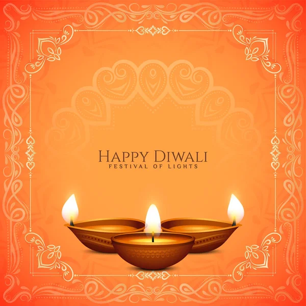 Illustration Happy Diwali Indian Festival Fond Design Avec Des Lampes — Image vectorielle