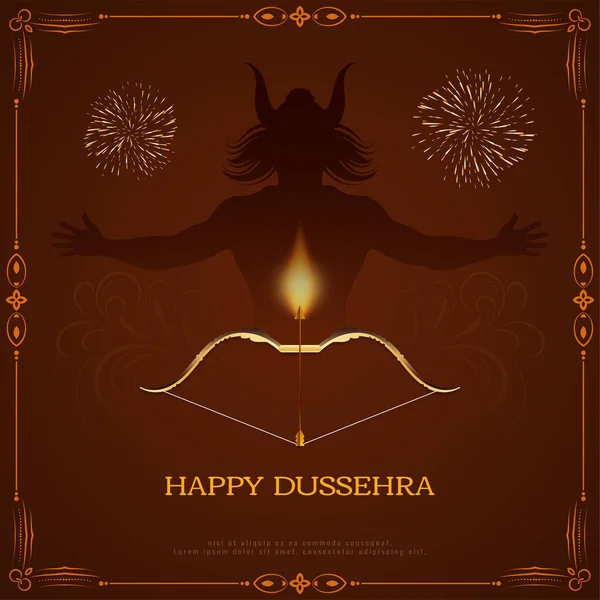 Happy Dussehra Festival Ravana Tuer Arrière Plan Vecteur Conception — Image vectorielle