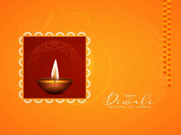 Glücklich Diwali Festival Dekorativen Gruß Hintergrund Design Vektor — Stockvektor