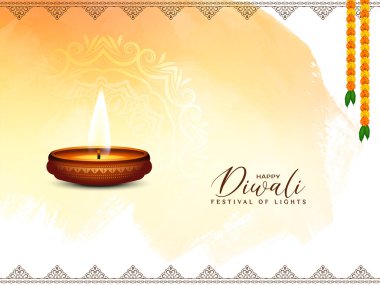 Mutlu Diwali Hint dini festivali kutlama arka plan tasarım vektörü