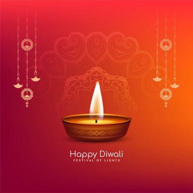 Mutlu Diwali Hint dini festivali kutlama arka plan tasarım vektörü