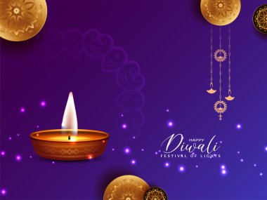 Mutlu Diwali kültür festivali zarif karşılama arka plan tasarım vektörü